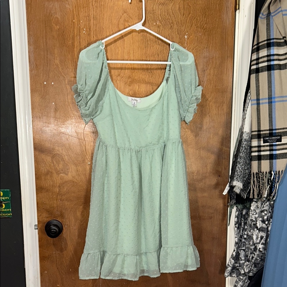 Justify Light Green Textured Dress
